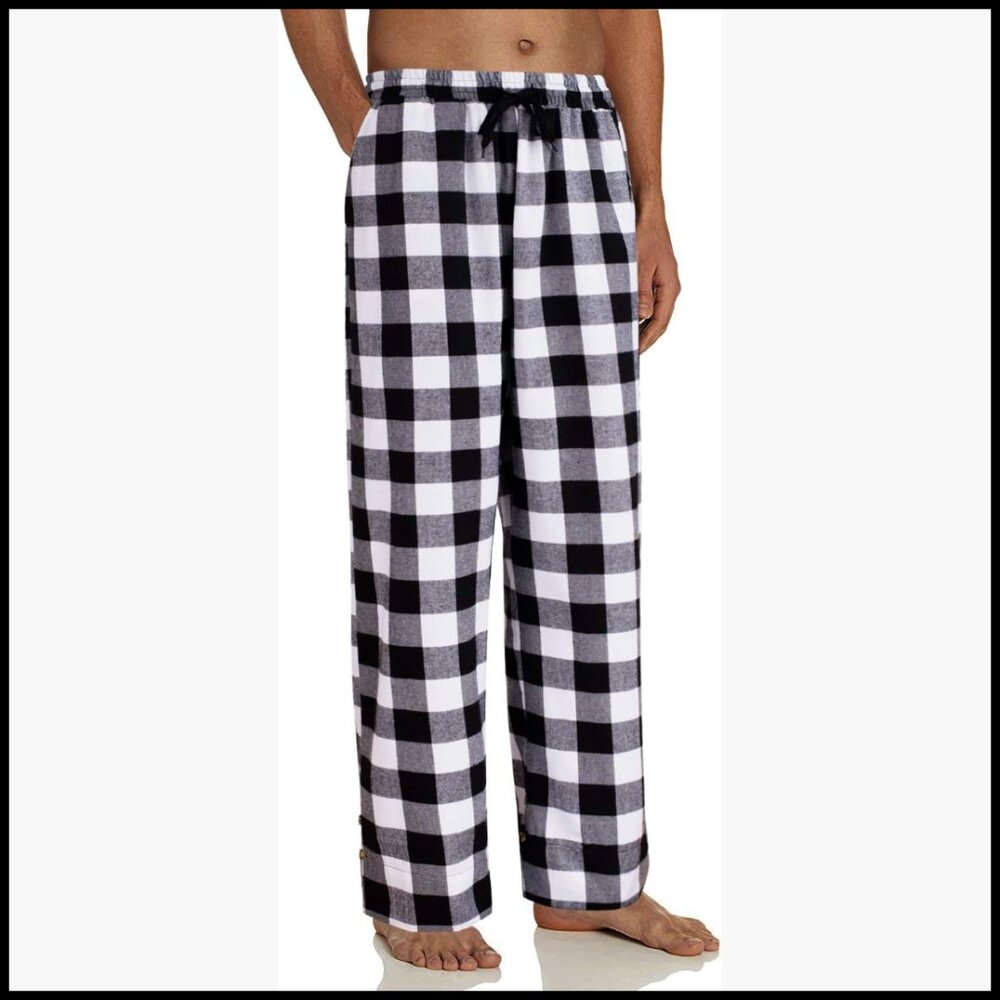 Heavyweight Flannel Plaid Pajama Pants 100% Cotton Sleep Lounge